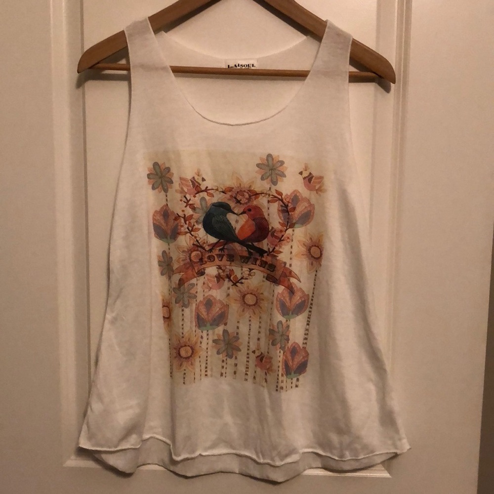 Cute Love Wins tank with birds